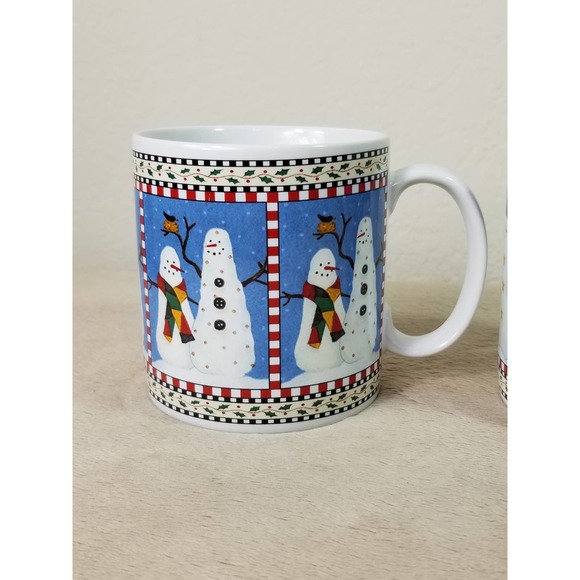 Sakura Oneida Snowman Coffee Mug Tea Cup Debbie Mumm 2001 Vintage S - Picture 2 of 11